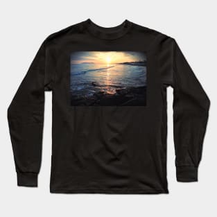 Sea and Waves in Dawn of Terracina Long Sleeve T-Shirt